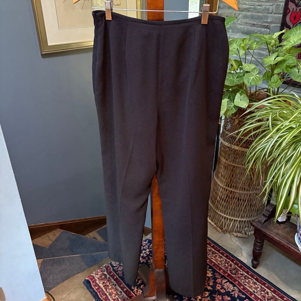 Liz Claiborne Black Mini Dot Suit Trousers Sz 10 Slim Bootcut Professional Pants - Picture 4 of 7